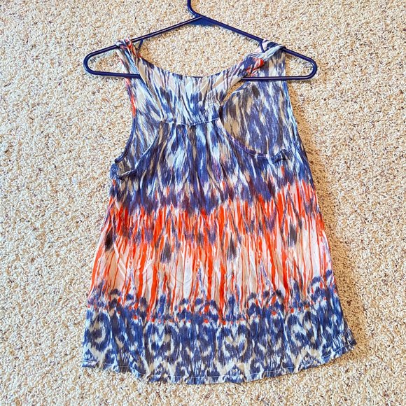 Blue, Cream, & Orange Sheer Tank Small - Picture 4 of 4